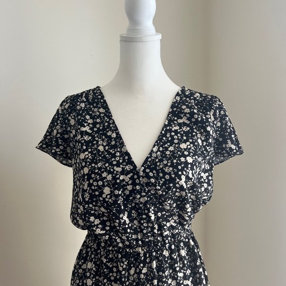 Womens JCREW black florial dress size XXS - Picture 3 of 7